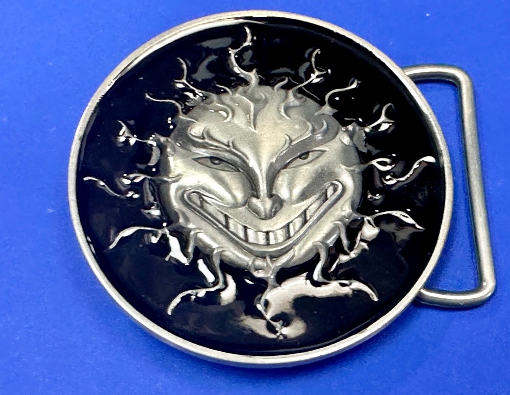 Falling Evil Sun Face – Solar Flare Black Color Belt Buckle By Buckle Rage