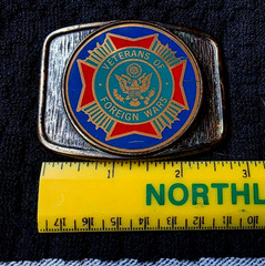 VINTAGE GOLDTONE VETERANS OF FOREIGN WARS BELT BUCKLE – 2 7/8&Prime;L