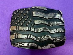 United States American Flag Engraved Patriotic – #6386 Chrome Brand Belt Buckle