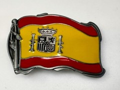 Spain Spanish Madrid Barcelona Flags Enameled Figural Patriotic Belt Buckles
