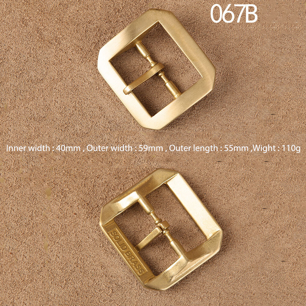 Octagonal Solid Brass Pin Belt Buckle For Men Women Leatherwork Craft DIY 4.0CM
