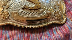 Belt Buckle Intital S In Gold And Silver