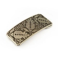 German silver belt buckle Ukrainian embroidery, Vyshyvanka, poppy flower design