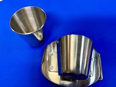 Shot Glass Cup and Holder Reflective Silver Color Perfect Bar Gag Belt Buckle