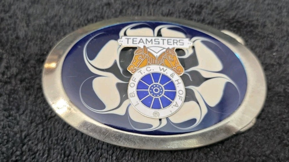 Vintage Teamsters Labor Union Belt Buckle – I.B. OF T.C. W.&H. OF A. – Trades