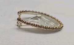 DALE CHAVEZ DESIGN BY VTG BELT BUCKLE SILVER W/COPPER EDGE 2.75&Prime; X 2.25&Prime; SIGNED