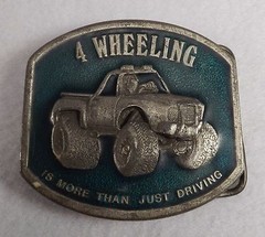 VINTAGE 1976 BERGAMOT BRASS BELT BUCKLE 4 WHEELING MUCH MORE THAN JUST DRIVING