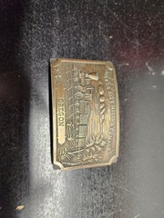 Silver City Mining Company Belt Buckle Bronze Tone 3&Prime;x2&Prime; Train Oregon Engraved