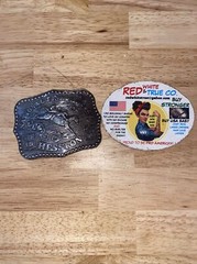 Hesston Vintage Rodeo Belt Buckle 1986 METAL Original Wrap National Finals NFR
