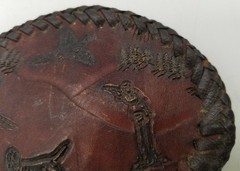 Handmade Handtooled Leather Belt Buckle – Game Bird Pheasant Hunting Bird Dog