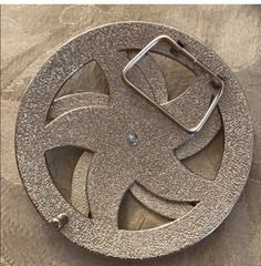 Belt Buckle Men’s Star Spinner 3.85” Diameter Red White & Green Christmas Gift