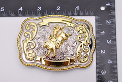 Bull Ride Rodeo Animal Long Huge Rodeo Cowboy Western Shine Belt Buckle Mens