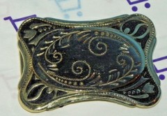 YOUTH WESTERN BELT BUCKLES METAL ONE GOLD TONE ONE SLIVER AND BLACK (2) L@@K