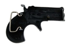 Derringer Pistol Gun Belt Buckle Silver Metal Western Vintage Rare Cowgirl Rodeo