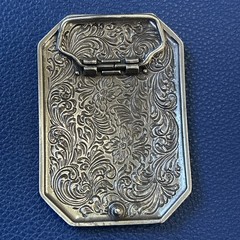 Ariat Logo Western Belt Buckle Floral Silver & Gold tone