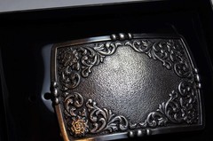 Ariat Western Buckle Rectangle Floral Silver A37060