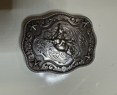 vintage NOCONA belt buckle RODEO metal steel WESTERN cowboy BULL RIDER