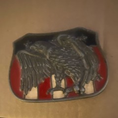 Men&rsquo;s Western Rectangular Belt Buckle Patriotic Eagle Red Black Gold Metal