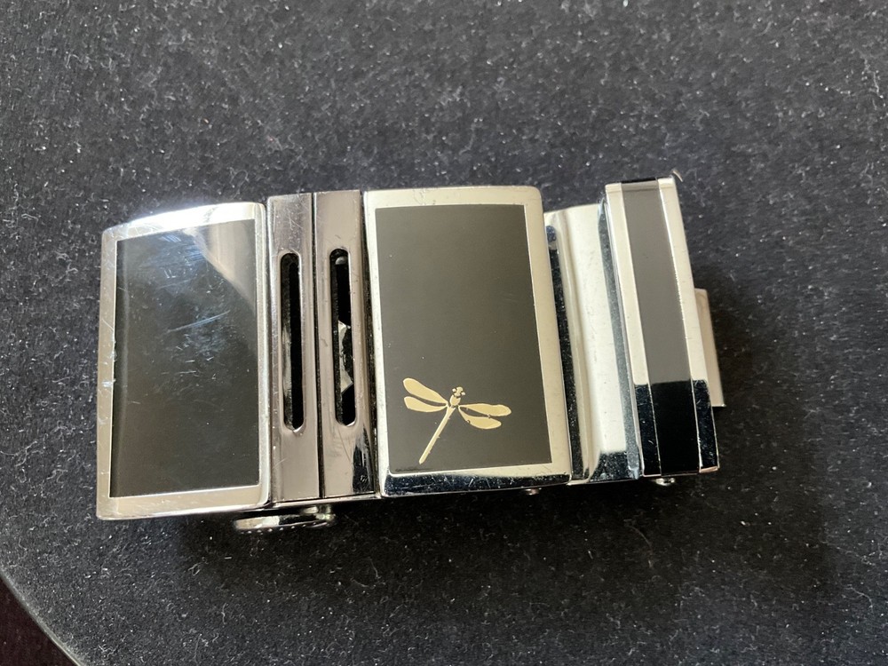 Red DragonFly Automatic Slide Buckle Replacement Rectangle Ratchet Belt Buckle