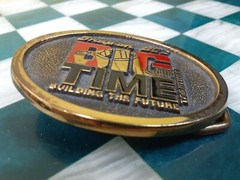 Snap On Tools Big Time Building the Future Solid Brass Belt Buckle Vintage 1990s