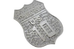 Men Women Silver Metal Belt Buckle California State US 10 Freeway Biker Rocker