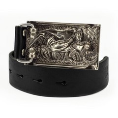 German silver belt buckle « Werewolf », Military buckle, Animal Grey Wolf buckle