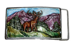 SPEC-CAST VTG BELT BUCKLE 1979 BIG BUCK DEER 3D RAISED GLOSSY DENVER COLORADO