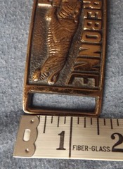 VINTAGE TERREBONNE HIGH SCHOOL BRASS BUCKLE « GO TIGERS » HOUMA,LOUISIANA