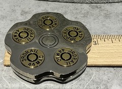 .44 Magnum Revolver Cylinder 3rd Rail Belt Buckle 3D Bullet