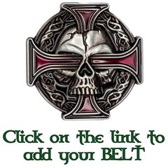 Skull & Iron Cross Metal Belt Buckle Biker UK Gothic Vampire Celtic Vamp Goth
