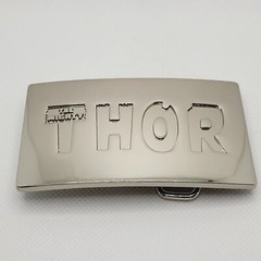 The Mighty THOR Solid Metal Men&rsquo;s Belt Buckle Silver Shiny Chrome Marvel 2011