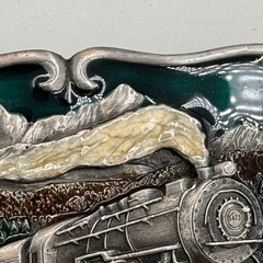 Vintage 1984 Bergamot Brass Works Steam Train Locomotive Belt Buckle U-149 USA
