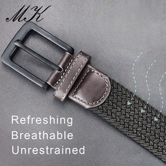 MaiKun Men&rsquo;s Canvas Tactical Belt Military Web Belt Elastic Metal Buckle Jeans