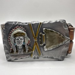 Arroyo 91 Grand Belt Buckle Native American Tooled Leather Belt 39 Inch