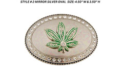 Reggae Rasta Belt Buckle New Men Women Bling Mirror Gray Metal Bling Fashion