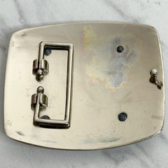 Letter I Initial Monogram Silver Tone Belt Buckle – 3.16&Prime; x 2.78&Prime;