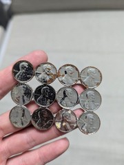 vintage 1970s handcrafted PENNY belt buckle LINCOLN coins WESTERN cowboy USA