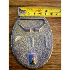 Vintage Blue Purple Rhinestone Belt Buckle Signed Unknown Maker Made USA Western