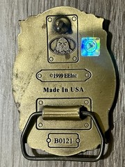 Vintage United States Navy Brass Belt Buckle EEInc 1999 Blue Enamel Made In USA