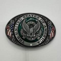 Patriotic Eagle Flag Western Metal Belt Buckle Antique Finish for Men 1.5&Prime;