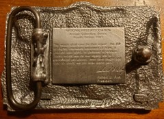 VINTAGE NRA BELT BUCKLE 1791-1991 THE BILL OF RIGHTS 200th ANNIVERSARY NR RIFLE