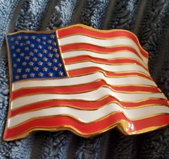 American Flying USA Flag Men&rsquo;s Belt Buckle Gold-Tone 70080