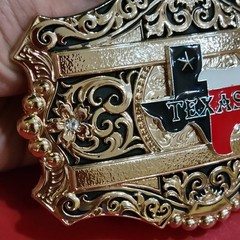 Texas Concho Western belt Buckle Rose Gold Silver Heavy Zinc Alloy