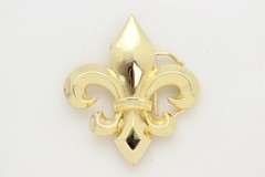 Men Women Gold Metal Belt Buckle French Symbol Fleur De Lis Lily Flower Unisex
