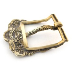 Brass belt Buckle « Buds », Flower belt buckle, Pin type handmade brass buckle