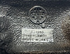 Brass Drill Belt Buckle – Bergamont Brass Works Buckle 3 inches 1980 USA Made