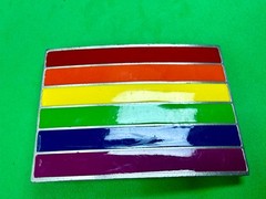 Rainbow Pride Flag LGBTQ Movement Enameled Great American Prod 2005 Belt Buckle