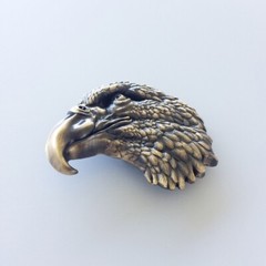 Vintage Bronze Plated Eagle Head Western Belt Buckle