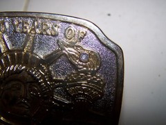 1886-1986 100 Years Of Lady Statue Of Liberty Two Tone Belt Buckle w stone
