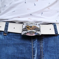 Creatively Relief Guns&Eagle Pattern Buckle Belt DIY Components